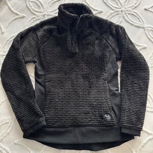 Mountain Hardwear Black T Snap Fleece Pullover Sweatshirt Size Small
